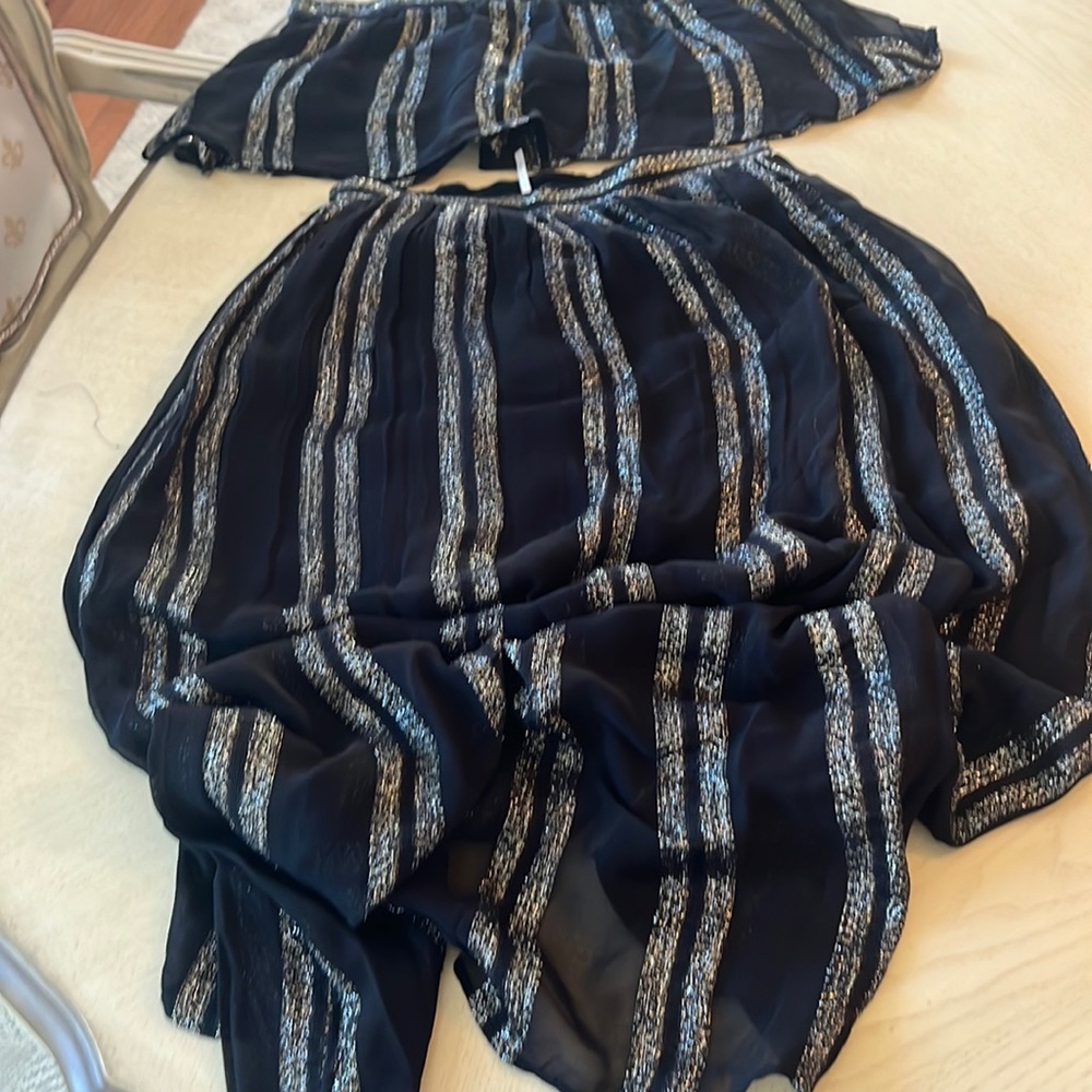 Free people 2 pc skirt set sz sm